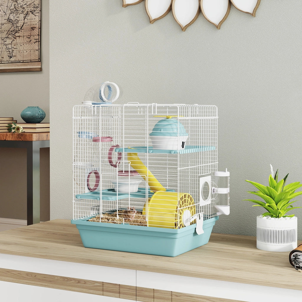 Casetta 3 Livelli per Criceti con Tubi e Accessori ¨C zephmum ¨C Grigio 34.5x27.5x41 cm