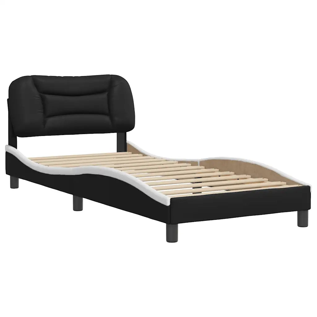 Giroletto senza Materasso Hvar Nero e Bianco 90x200 cm in Similpelle