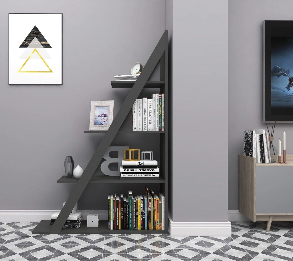 Biblioteca Camaiore, Libreria 3 Ripiani, 100x30x150h cm Nero Antracite