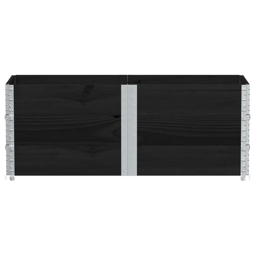 Fioriera da Giardino Nera 150x50 cm in Legno Massello di Pino 3295436