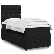 Giroletto a Molle con Materasso Nero 90x200 cm in Velluto