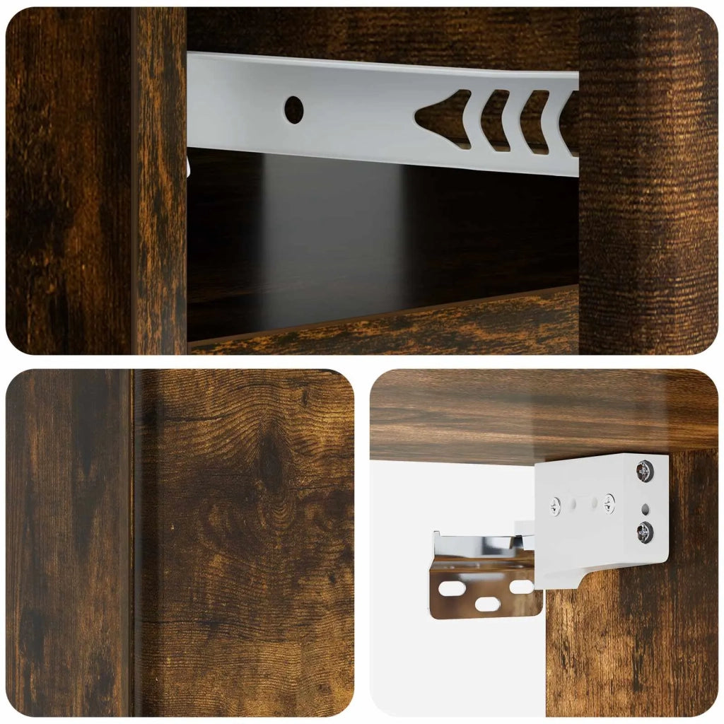 Mobiletto da notte a muro Rovere Fumo 49 x 34,5 x 20 cm 899135