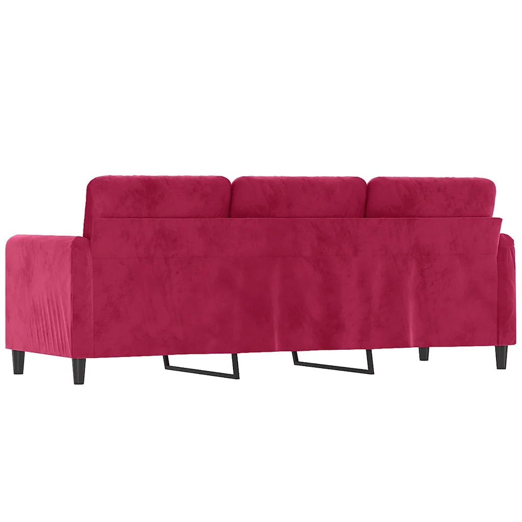 Divano a 3 Posti-Sofa 3 Posti Rosso Vino 180 cm in Velluto 799951
