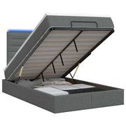 Letto Ottomano con Materasso e LED Grigio Scuro 120 x 200 cm 3457980