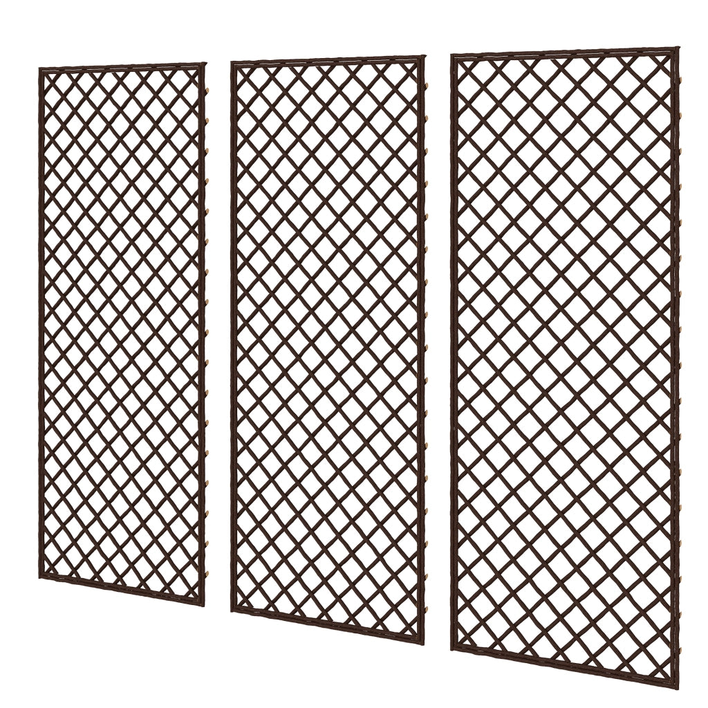 Set 3 Griglie Giardino Rattan Sostegno Piante Rampicanti ¨C Zephmum ¨C 43x112 cm Naturale
