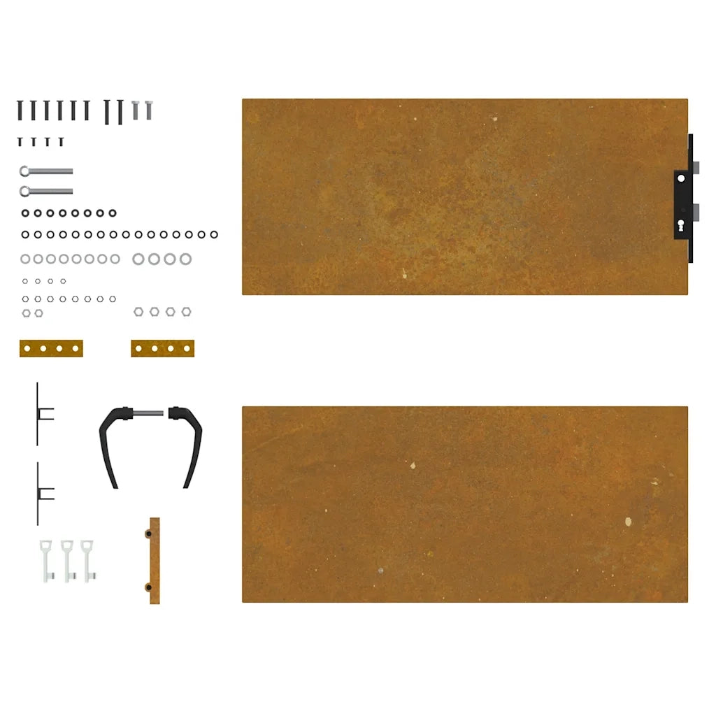 Cancello da giardino 85x125 cm in acciaio Corten design quadrato 153257