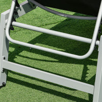 Lettino Prendisole da Giardino in Textilene 169x65x102 cm  UV-A Grigio