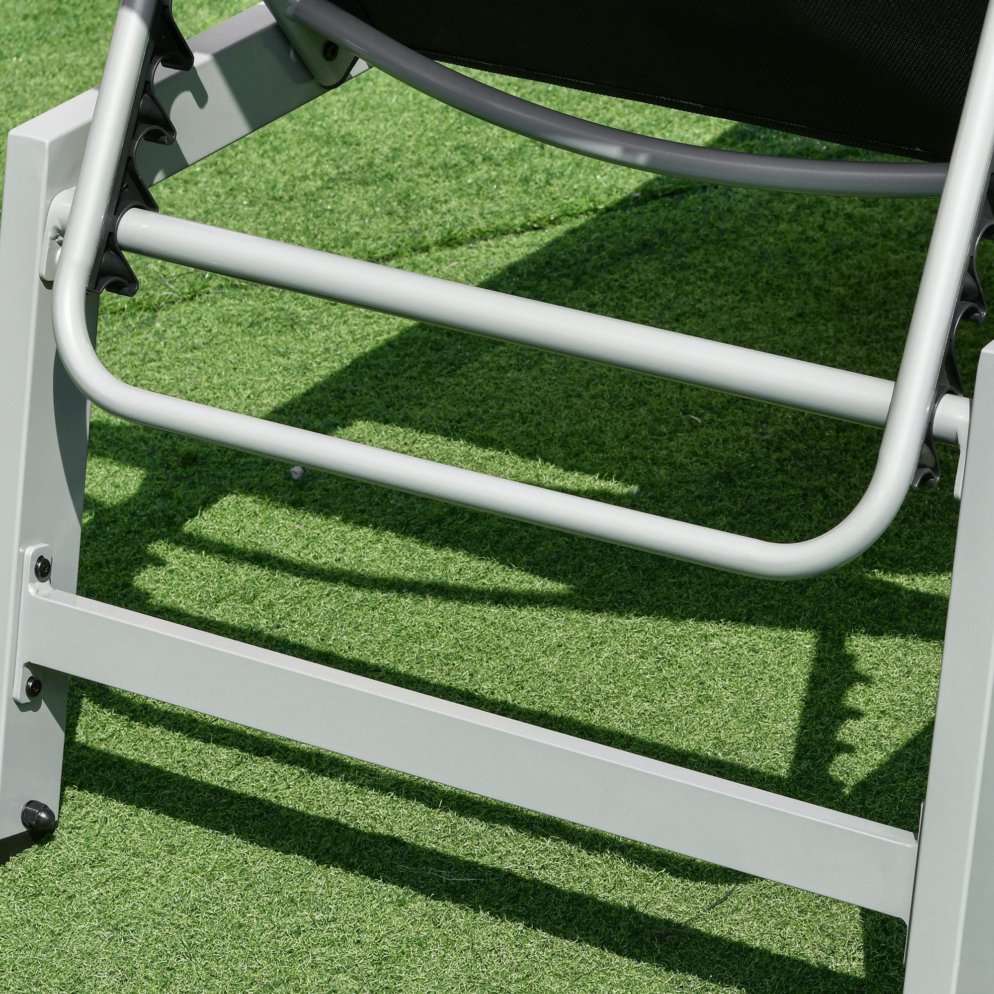 Lettino Prendisole da Giardino in Textilene 169x65x102 cm  UV-A Grigio