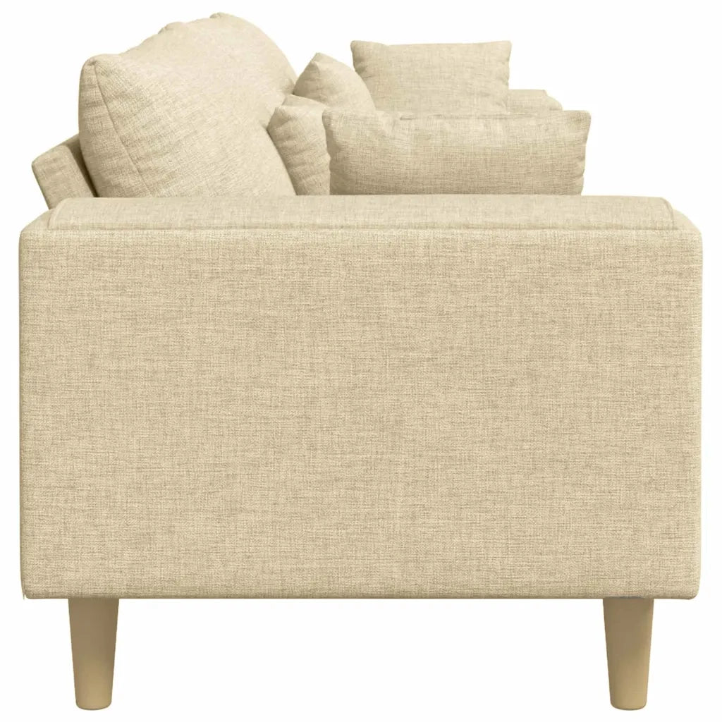 Divano in tessuto con cuscino Crema 208 cm Tessuto