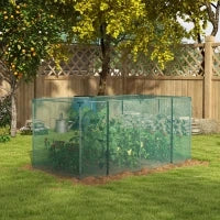 Gabbia di Protezione per Piante con Porta Zippata, Tubi in Acciaio Zincato, 240 x 120 x 110 cm, Verde