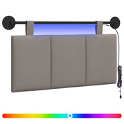 Testiera | Testata sospesa Con luce LED Tortora Tessuto