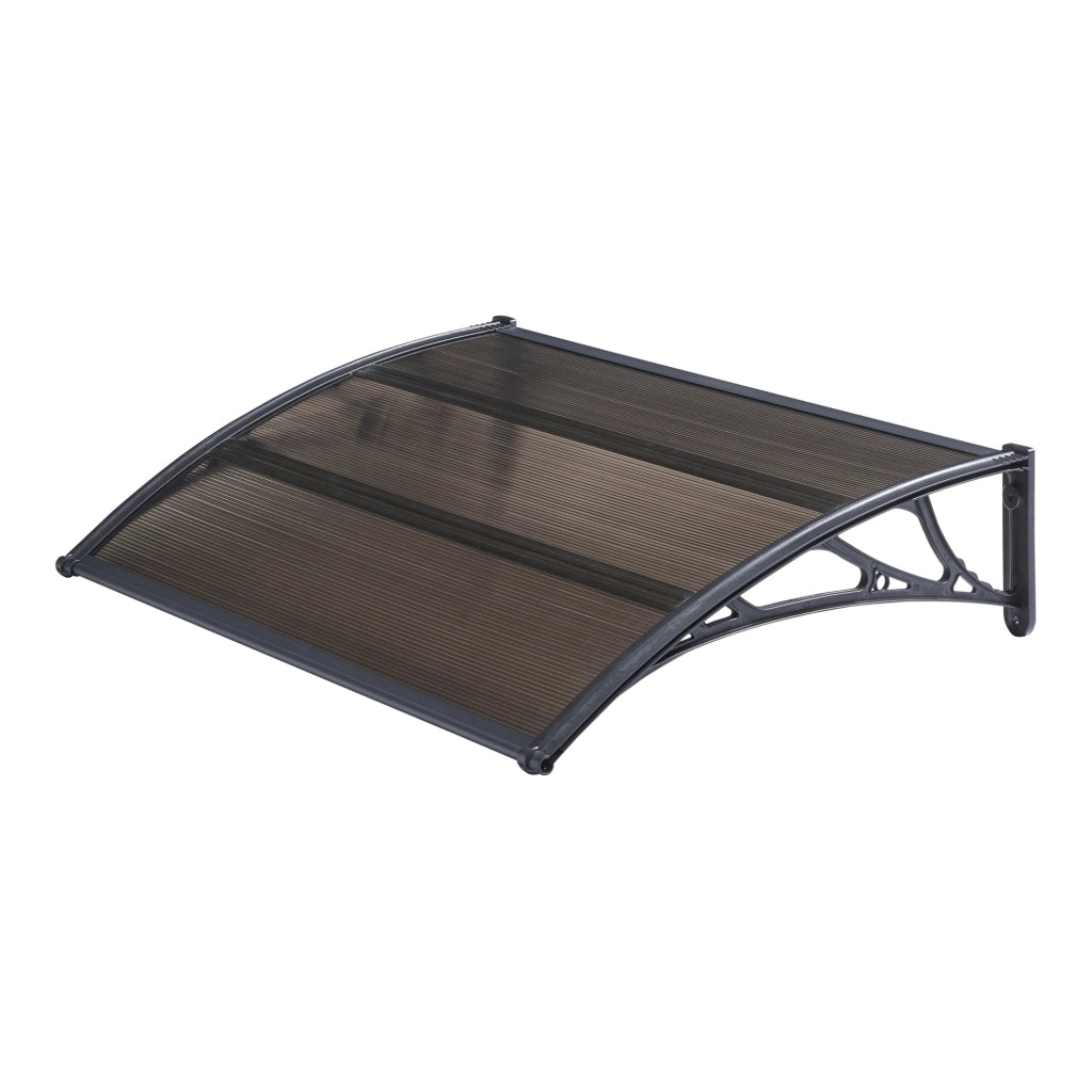 Pensilina per Ingresso Mellerud in Policarbonato 120 x 100 cm Marrone / Nero [en.casa]