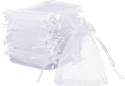 Set di Tazze in Organza 50 pezzi - Tazze in Organza Bianche - Tazze da Regalo - Tazze per Gioielli - 10 x 15 cm - Leggero e Robusto - Tazze da Regalo