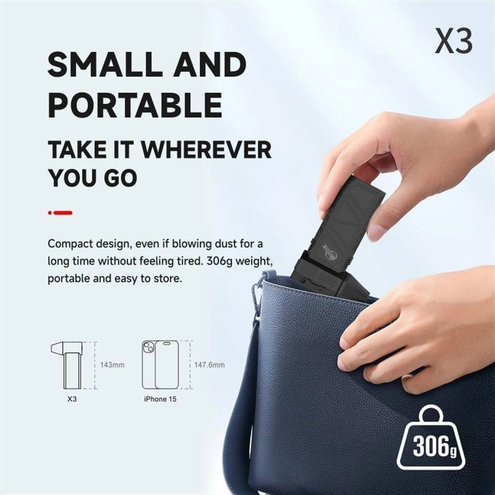 Trade Shop - Mini Ventilatore Portatile A Batterie Ricaricabile Potente Super Getto Di Aria -