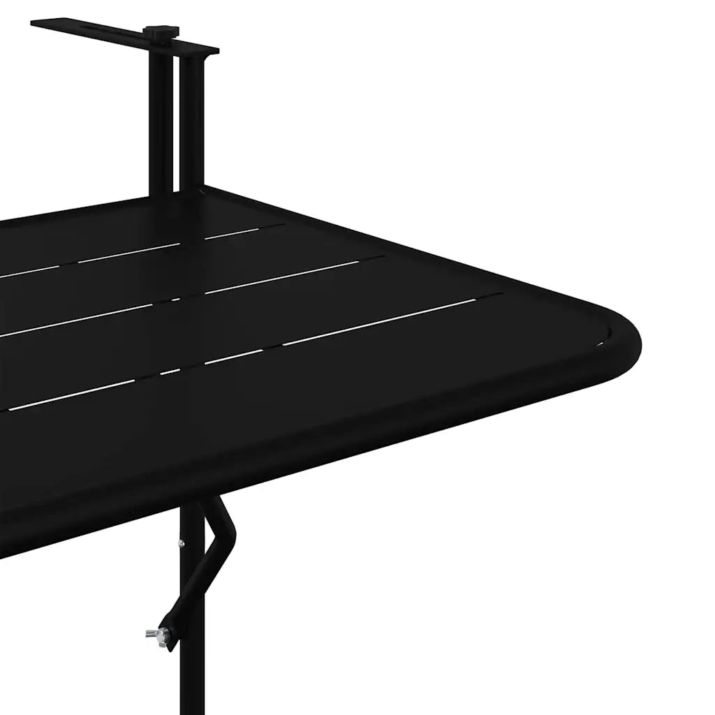 Tavolo Appeso da Balcone Nero 60 x 39 x 65 cm Acciaio 42008075