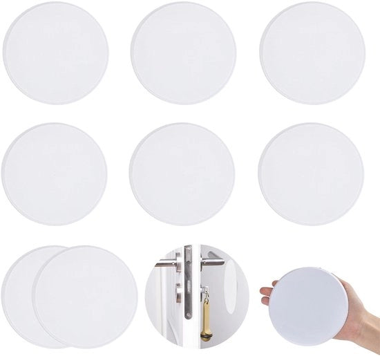 Set di protezione per battenti porta 12 cm - Buffer per porte - Stopper per porte interne - Assorbimento shock - Adesivo autoattacco - Set da 8 - Stopper per porte
