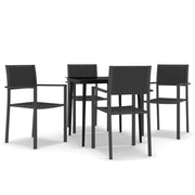 Set da pranzo da giardino nero da 5 pezzi 02_0013891