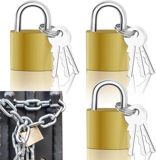 Chiusura per zaini, borse da viaggio, casse di attrezzi, serratura per cantina, cassetto di sicurezza, valigia, cassetti di sicurezza per fitness, serratura per bicicletta - 3 pezzi (32 x 49 mm)