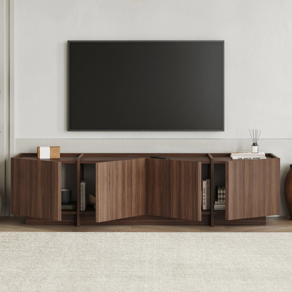 Porta TV in legno "Lowen" - 180 x 35 x 46 cm - Noce Milano