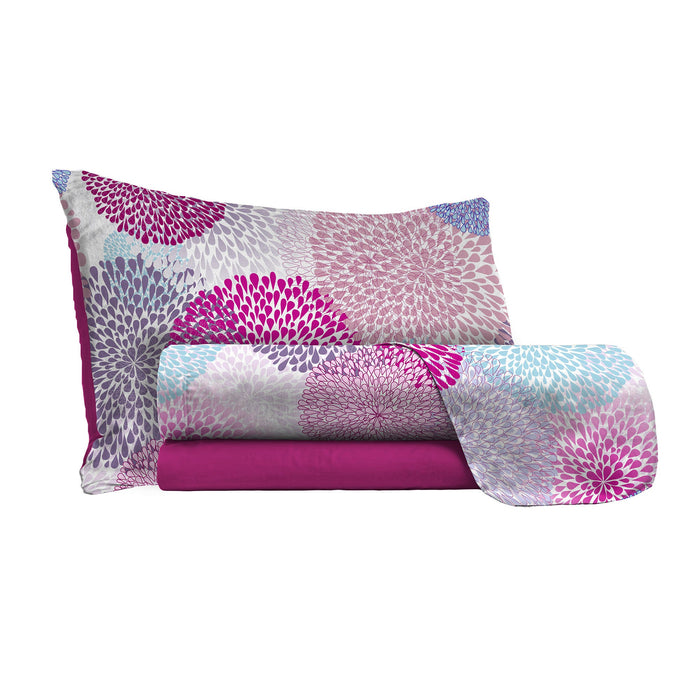 Set lenzuola 1 Piazza e Mezzo stampa sopra Sotto e Federe Soffioni