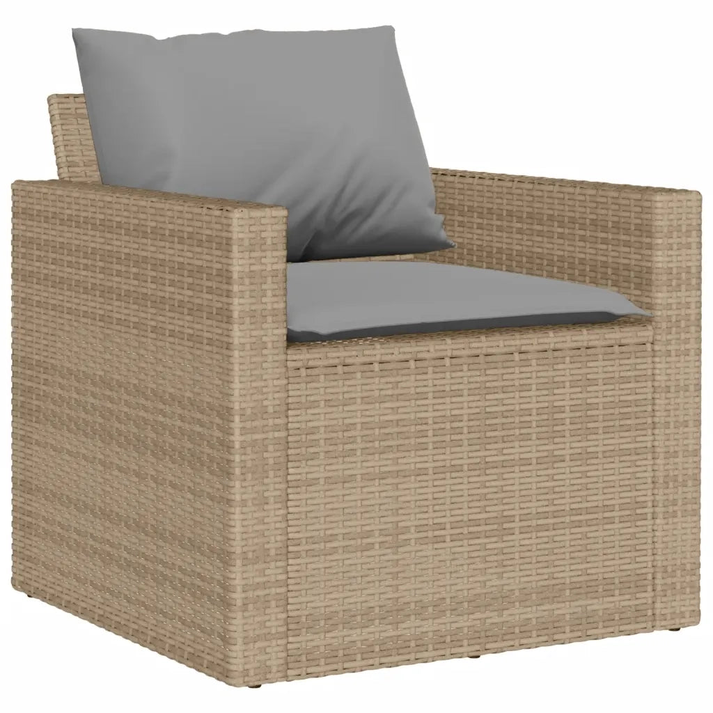 Set Divano da Giardino 6 pz con Cuscini Beige in Polyrattan 3213553