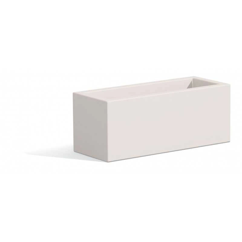 Vaso Fioriera moderna di design 100x40 H40 in polimero bianco resistente per interno ed esterno - Made in Italy - Monacis
