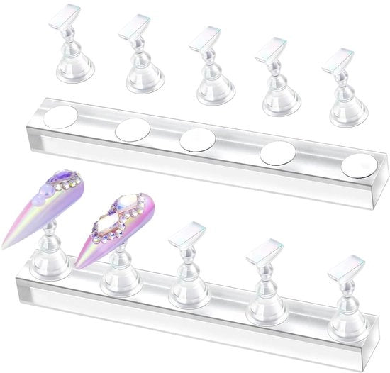 Display per unghie 5-delicato - Ospite per unghie - Supporto magnetico standard - Strumento DIY - Manicure autonoma - Risultati professionali