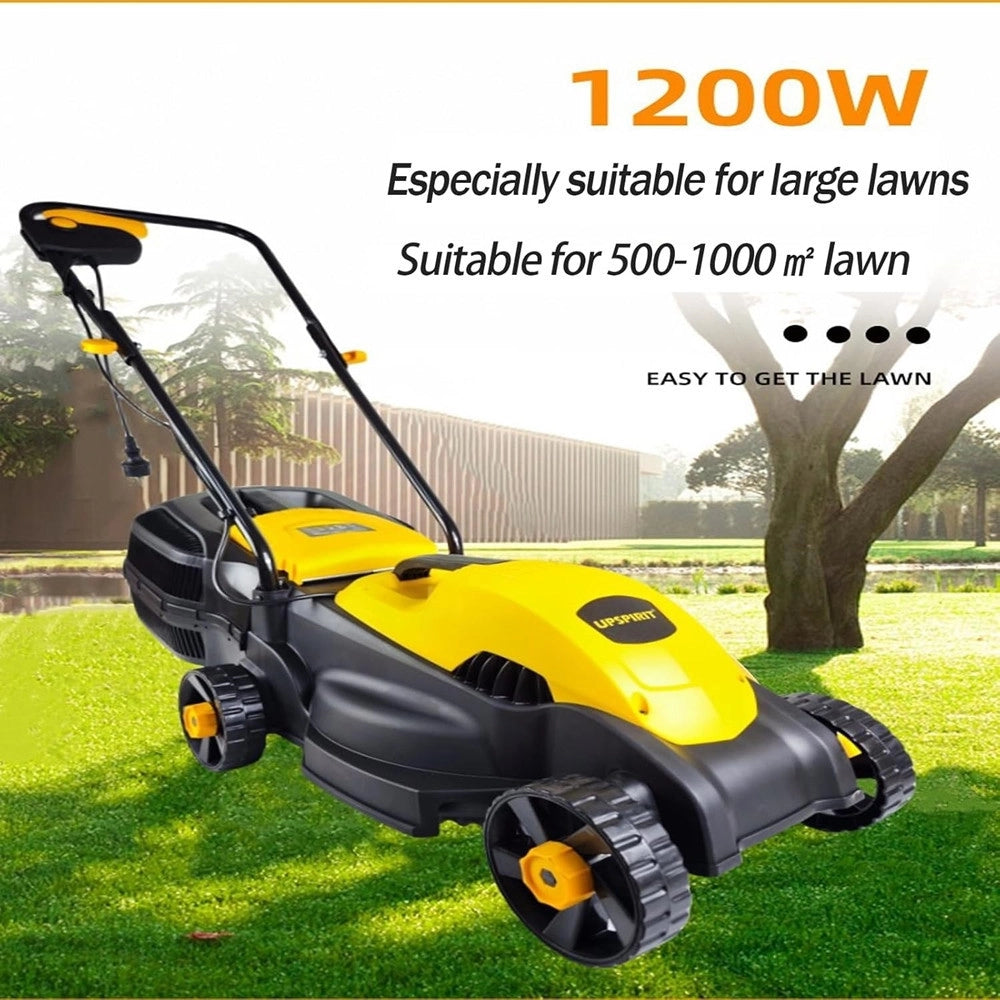 Trade Shop - Tosaerba Elettrico 1200 W Taglio 32 Cm Capacità Cesto 30 Lt A Batteria Per Giardini -