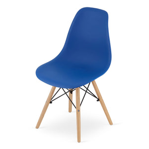Sedia Valora OSAKA blu gambe naturali design ergonomico x3