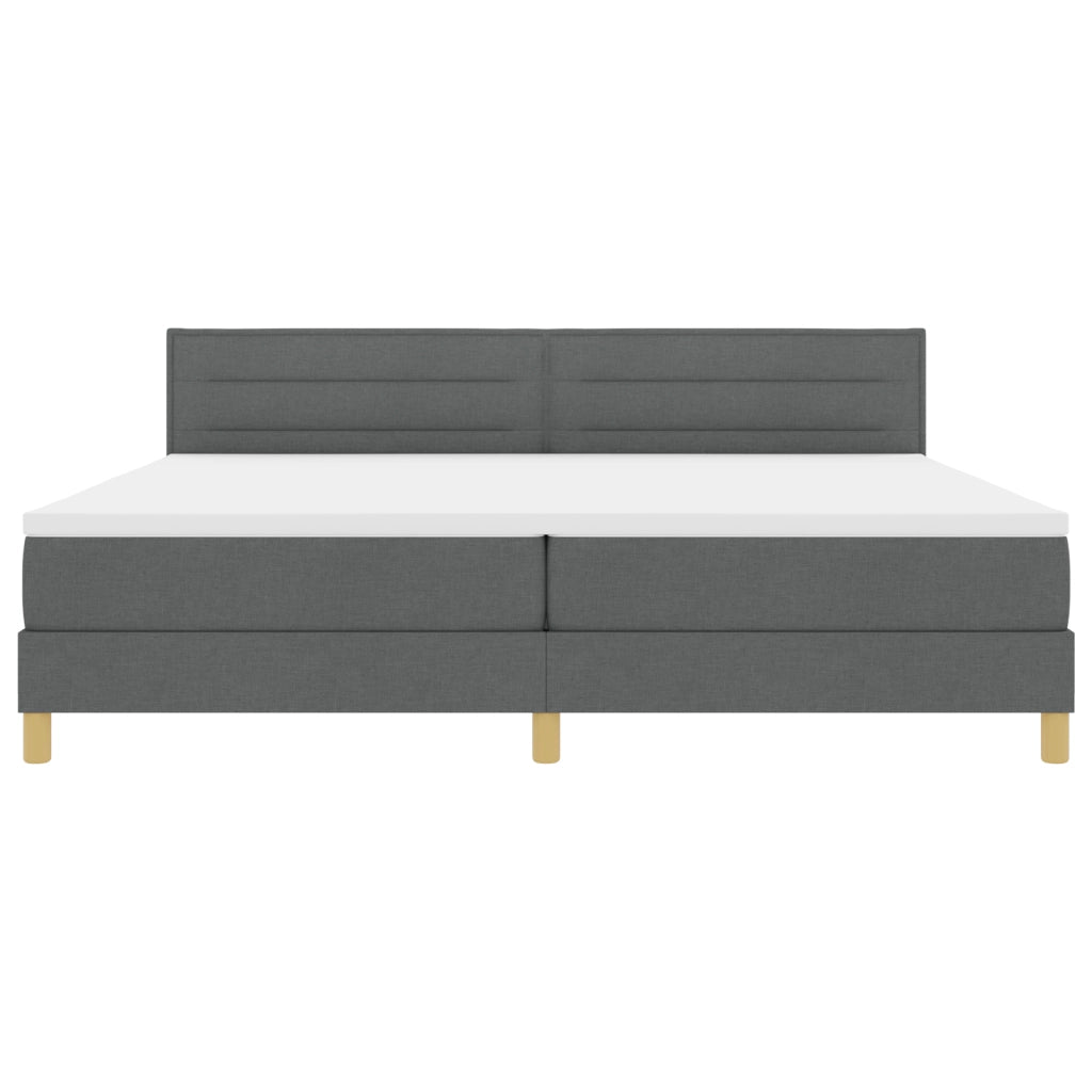 Letto Box Spring con Materasso & LED Grigio scuro 200x200 cm Tessuto