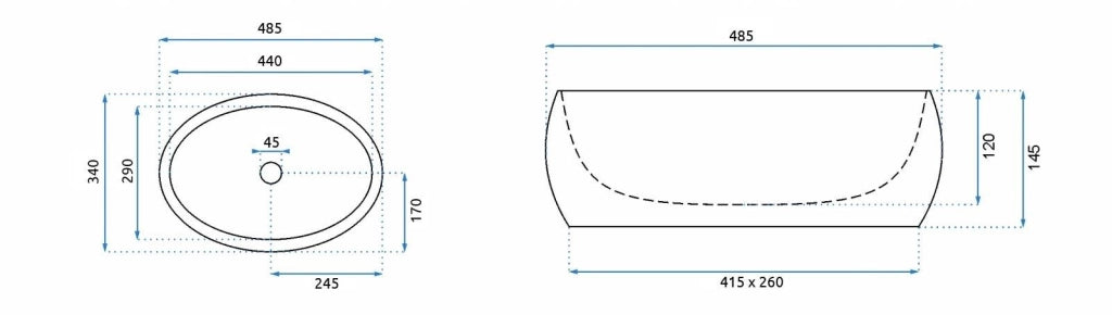 Lavabo Da Appoggio Rea Linda Granit