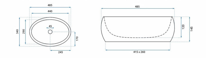 Lavabo Da Appoggio Rea Linda Granit