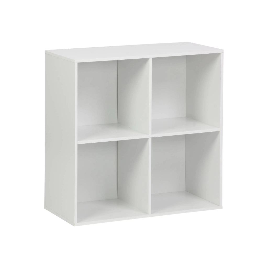 Libreria modulare in legno con 4 scomparti, bianco