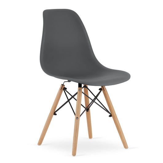 Sedia Valora OSAKA grigio scuro gambe naturali design ergonomico x3
