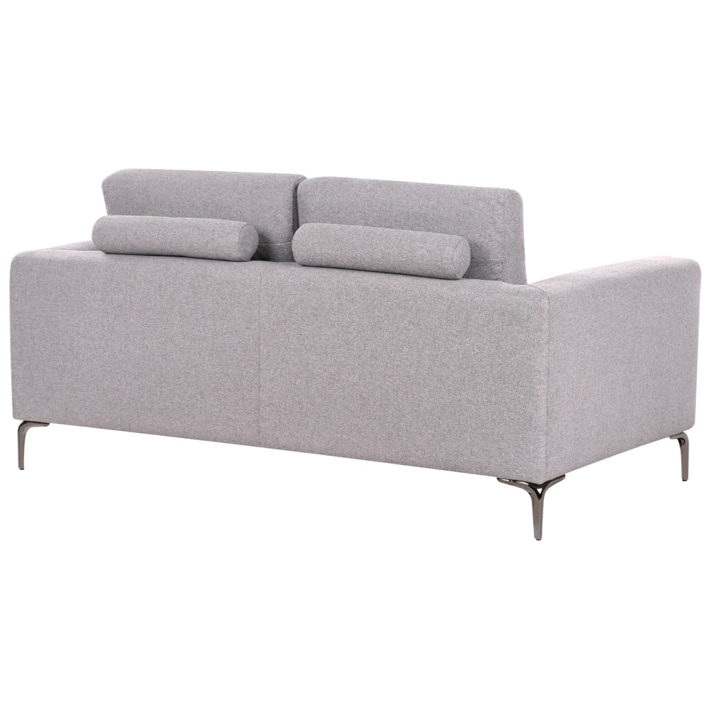 Divano Tessuto Grigio 2 Posti Confortevole Soggiorno Moderno Retro