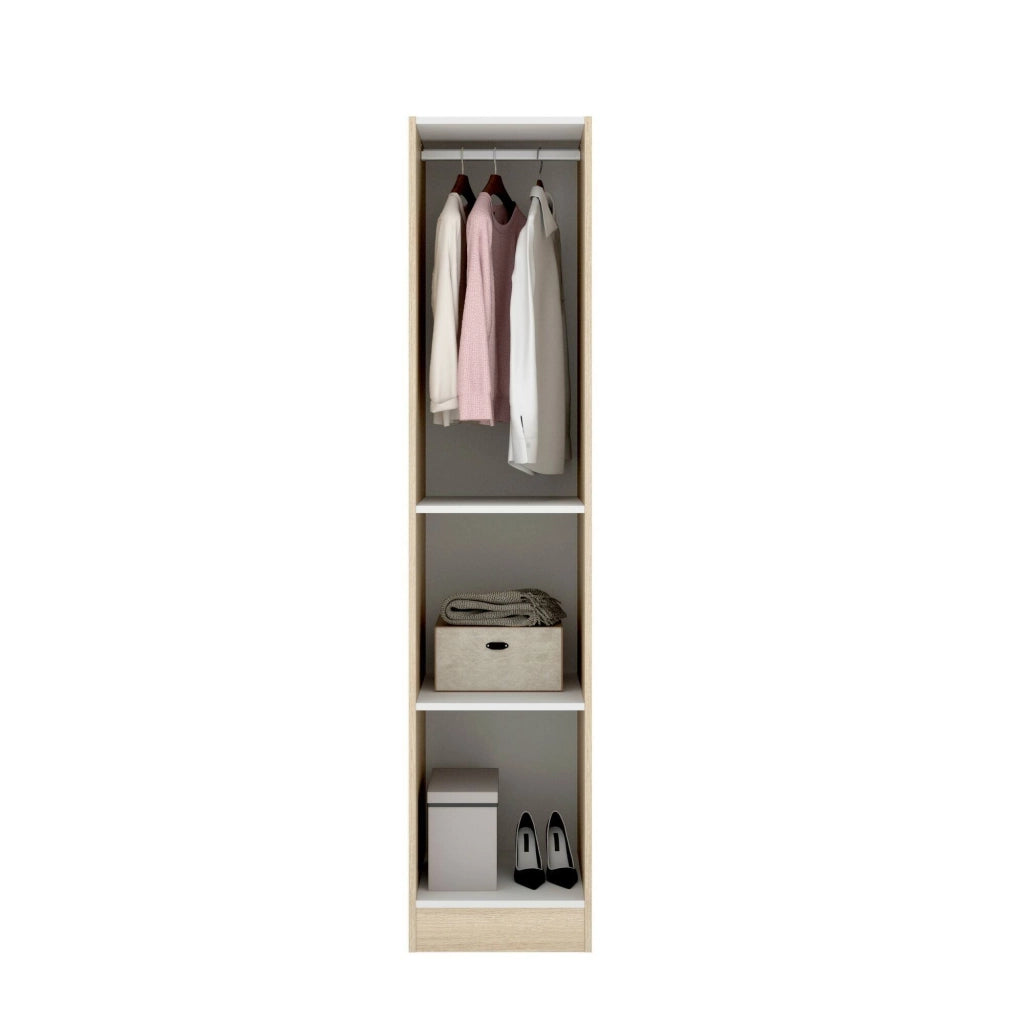 Guardaroba Nxy, Mobile appendiabiti per camera da letto, Armadio a 1 anta singola, 41x52h184 cm, Rovere