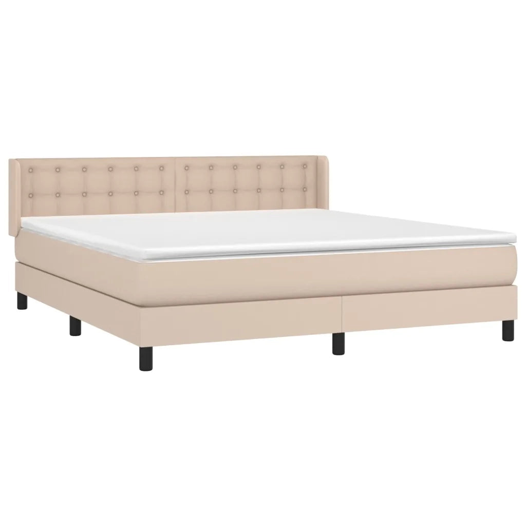 Giroletto a Molle con Materasso Cappuccino 180x200cm Similpelle