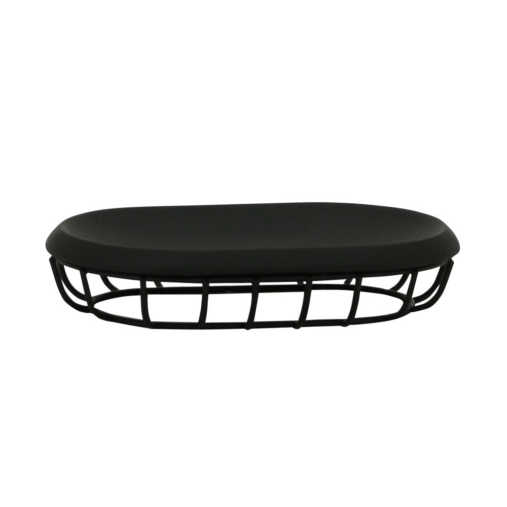 Porta sapone nero - serie grid