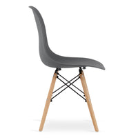 Sedia Valora OSAKA grigio scuro gambe naturali design ergonomico x3