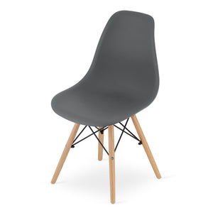 Sedia Valora OSAKA grigio scuro gambe naturali design ergonomico x3