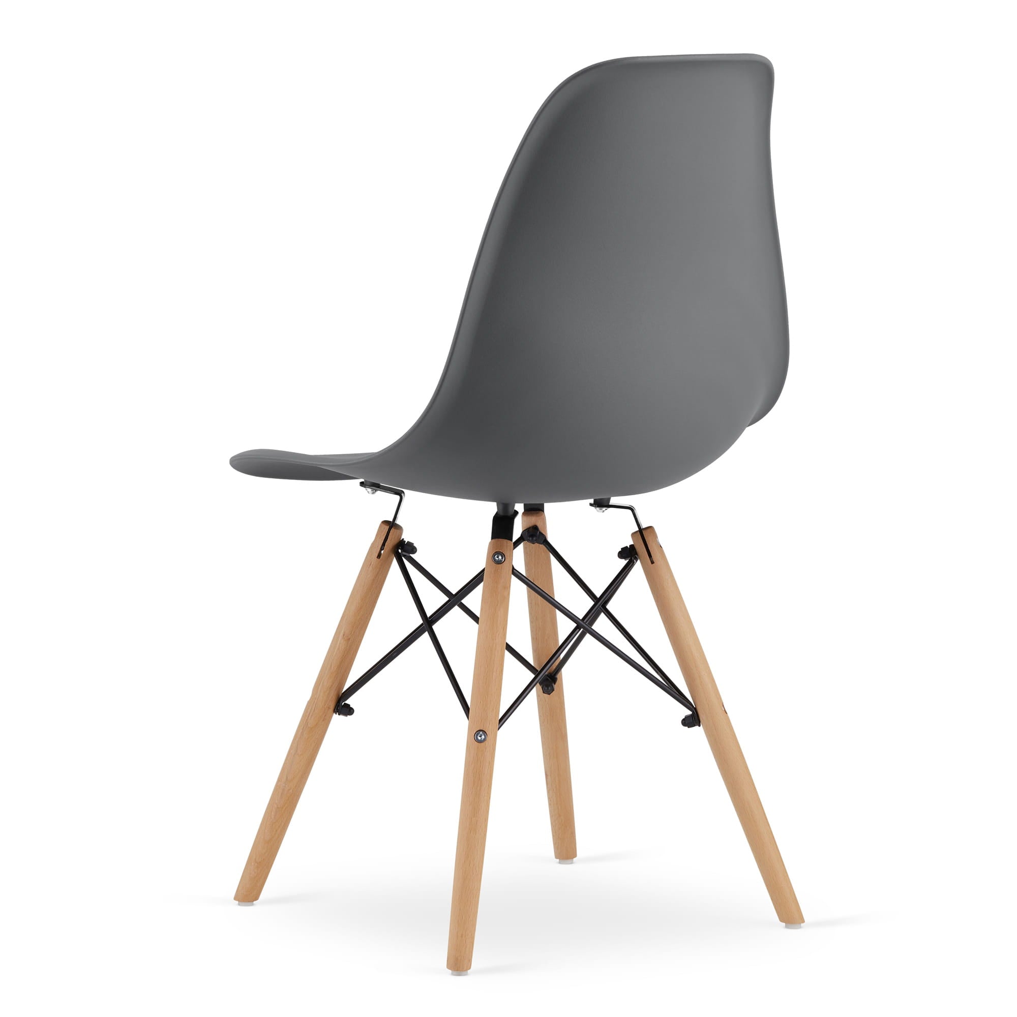 Sedia Valora OSAKA grigio scuro gambe naturali design ergonomico x3