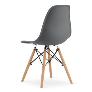 Sedia Valora OSAKA grigio scuro gambe naturali design ergonomico x3