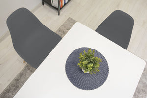 Sedia Valora OSAKA grigio scuro gambe naturali design ergonomico x3