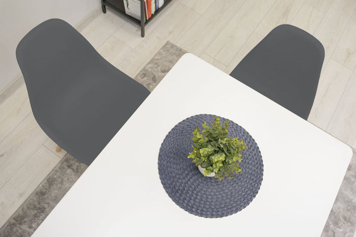 Sedia Valora OSAKA grigio scuro gambe naturali design ergonomico x3