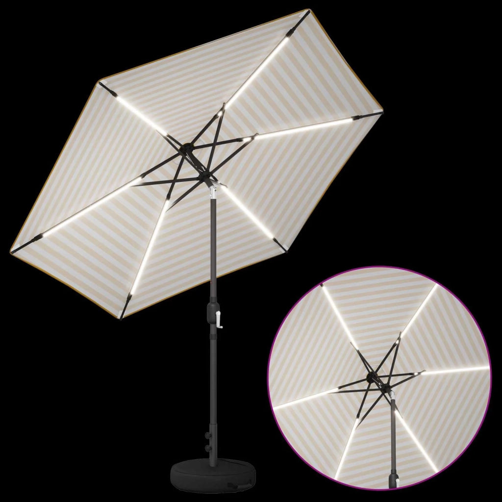 Parasol da Giardino con Luci LED 270 x 270 cm Poliestere 42036264