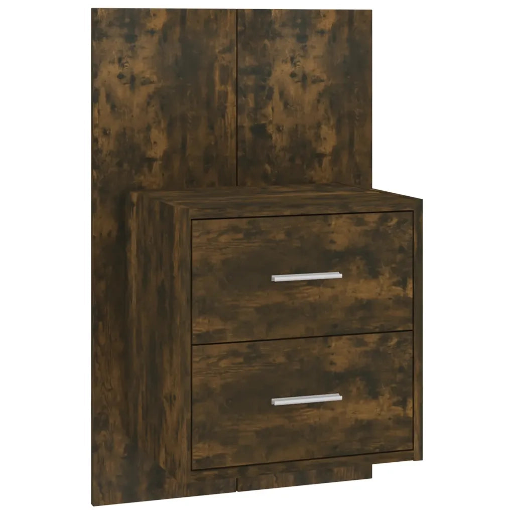 Comodini a Muro 2 pz Rovere Fumo 816959