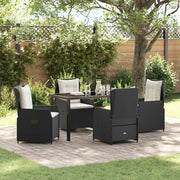 Set da Pranzo per Giardino 5 pcs Nero polyrattan 3380941