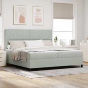 Letto a molle con materasso Grigio chiaro 200 x 200 cm Tessuto 3339920