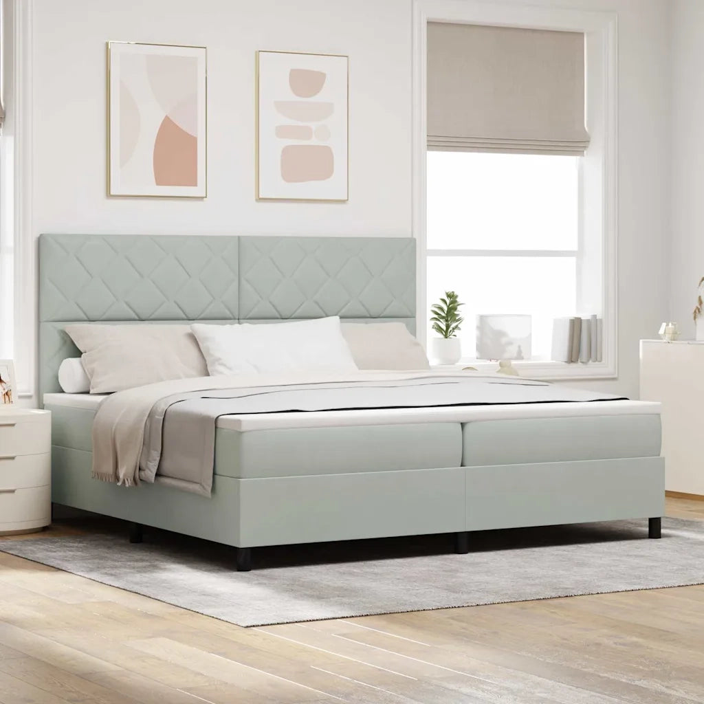 Letto a molle con materasso Grigio chiaro 200 x 200 cm Tessuto 3339920