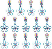 Rits Sliders 14 Stuks - Zinklegering - 50 mm - Bloemvormig - Kleurrijk - Adatti per Tasche/Giubbotto - Ritstrekkers